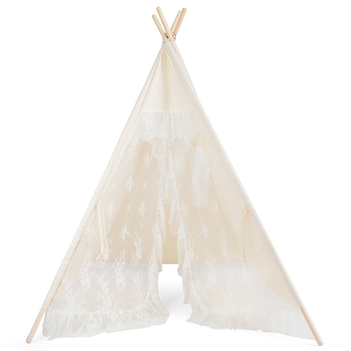 Kids Lace Teepee Tent Folding Children Playhouse with Bag Kids Crystal