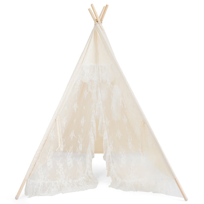 Kids Lace Teepee Tent Folding Children Playhouse with Bag