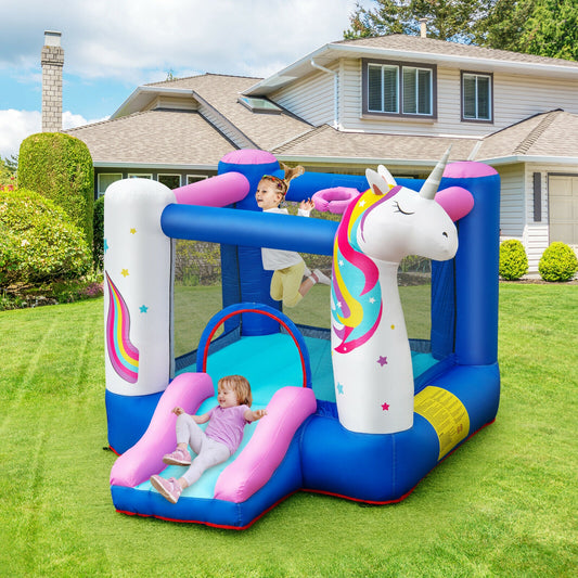 Kids Inflatable Bounce House with 380W Blower Kids Crystal