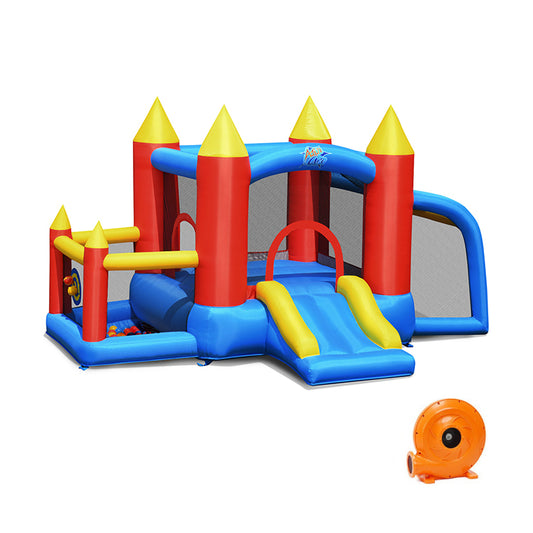 Kid Inflatable Slide Jumping Castle Bounce House with 740w Blower Kids Crystal