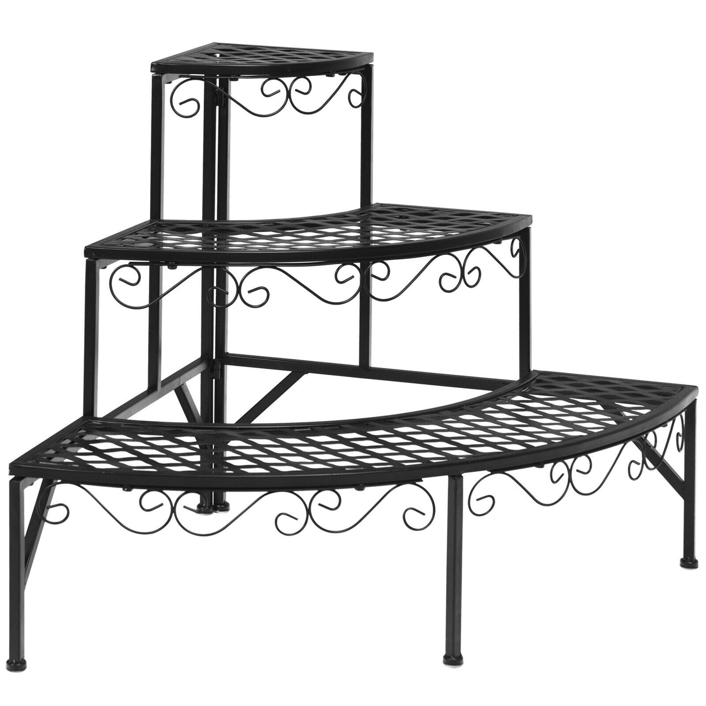 3 Tier Metal Corner Plant Display Rack Kids Crystal