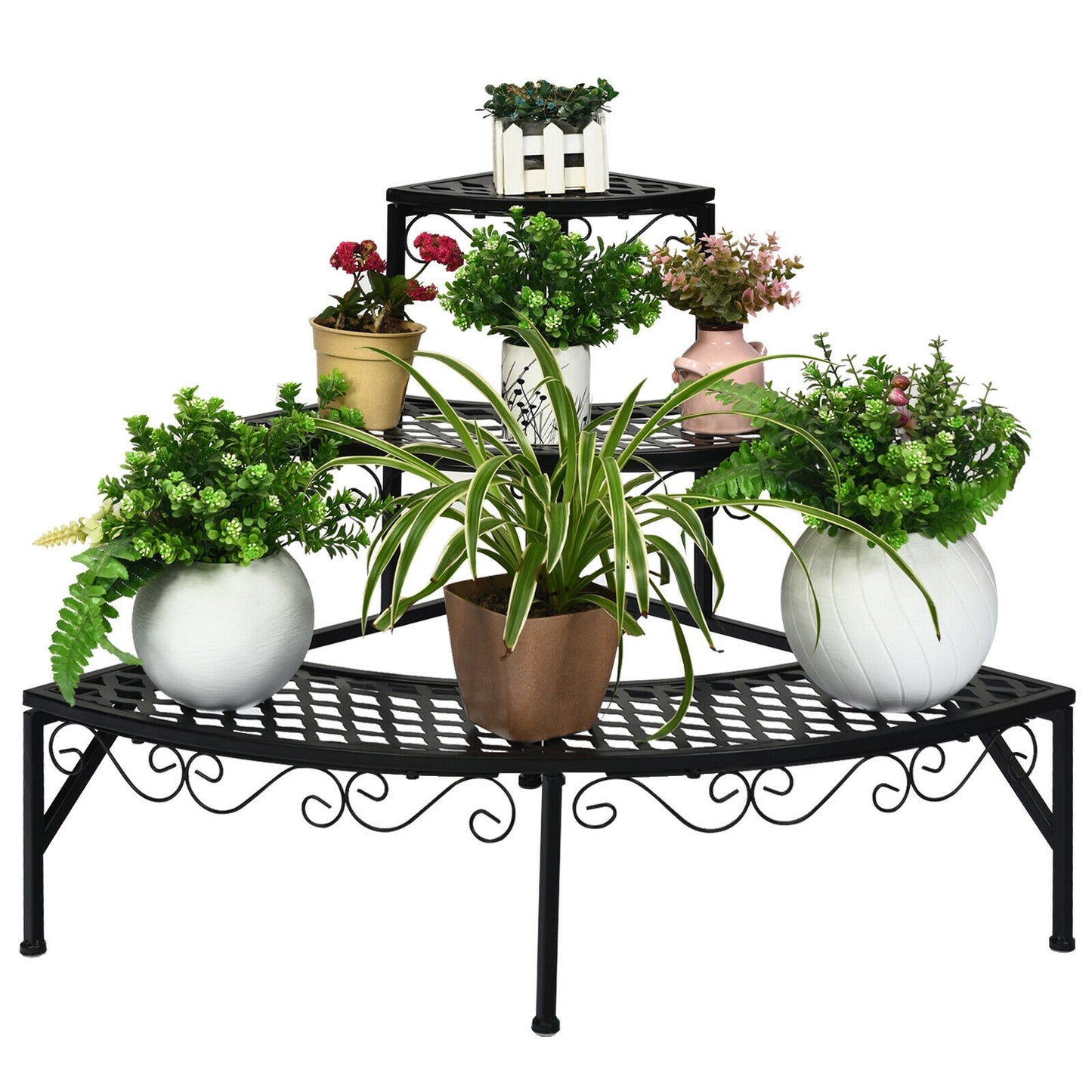 3 Tier Metal Corner Plant Display Rack Kids Crystal