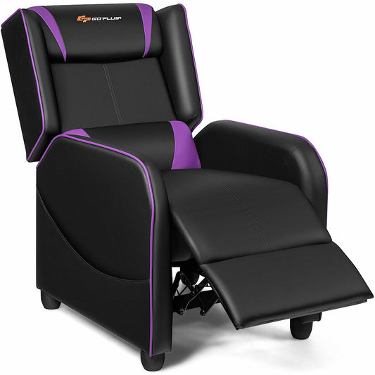 Home Massage Gaming Recliner Chair-Purple Kids Crystal