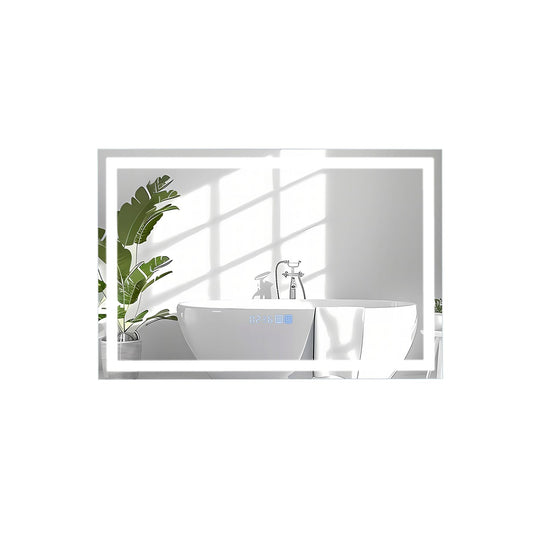 LED Bathroom Mirror Wall Mounted Rectangle Mirror with 3-Color Dimmable Lights-S Kids Crystal