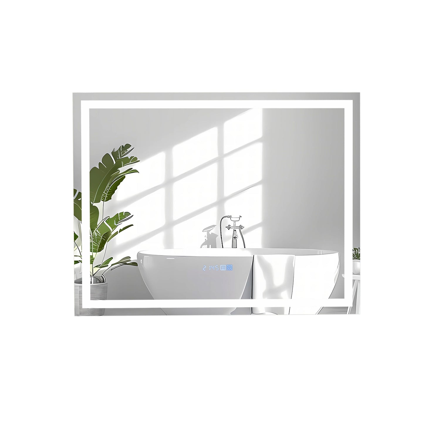 LED Bathroom Mirror Wall Mounted Rectangle Mirror with 3-Color Dimmable Lights-M Kids Crystal