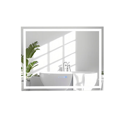LED Bathroom Mirror Wall Mounted Rectangle Mirror with 3-Color Dimmable Lights-M