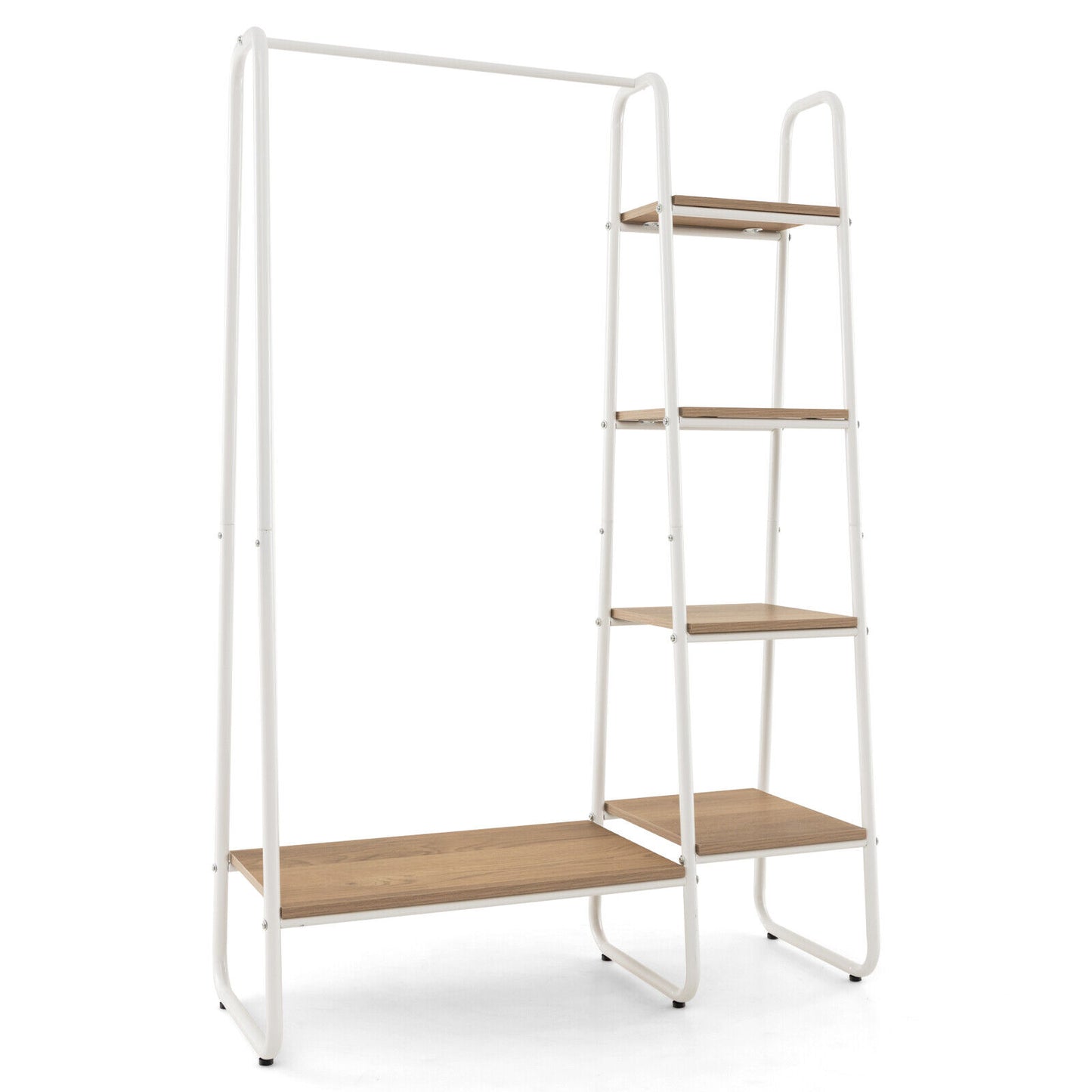 Clothes Rack Free Standing Storage Tower with Metal Frame-Natural Kids Crystal