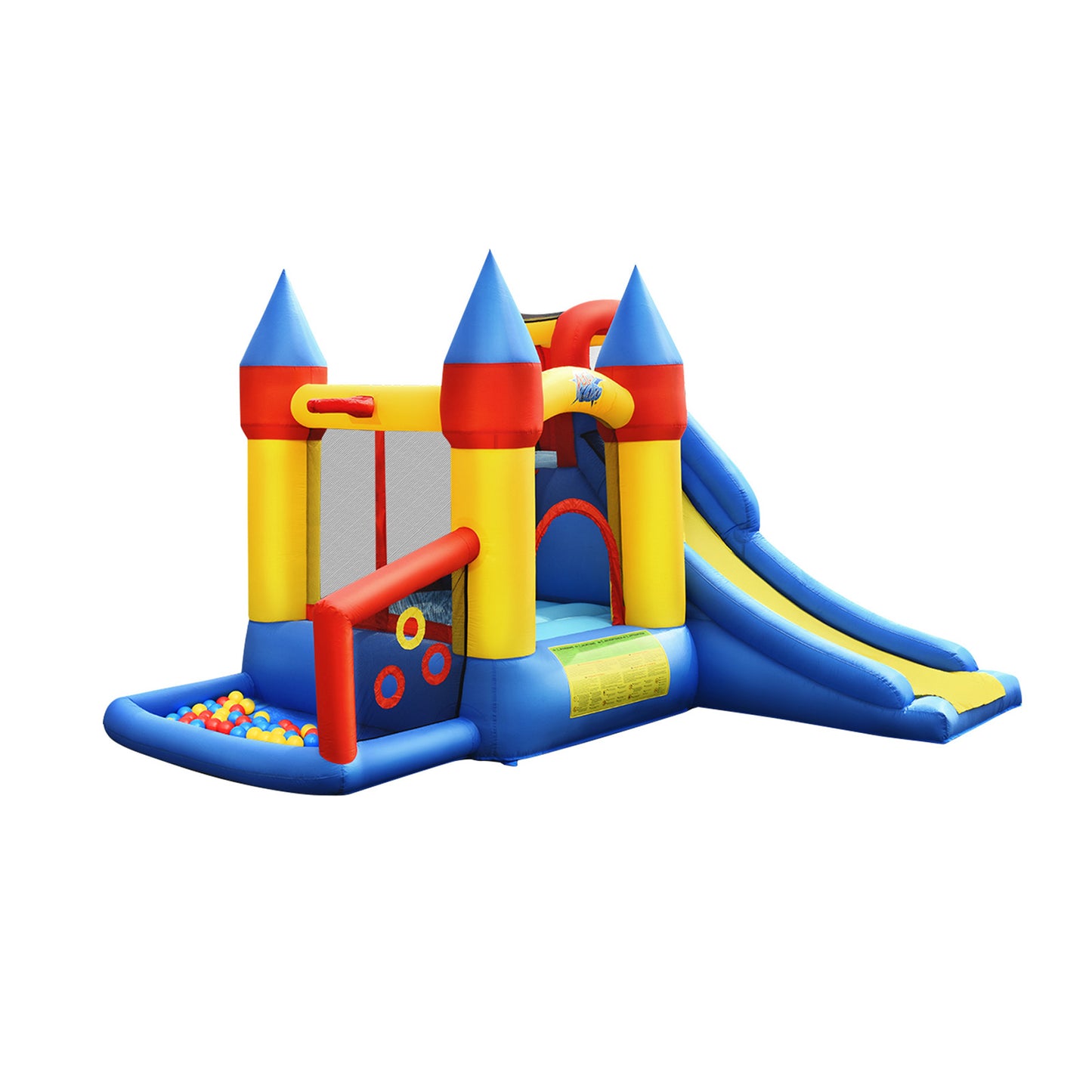 Inflatable Bounce House with Basketball Rim and 780W Blower Kids Crystal