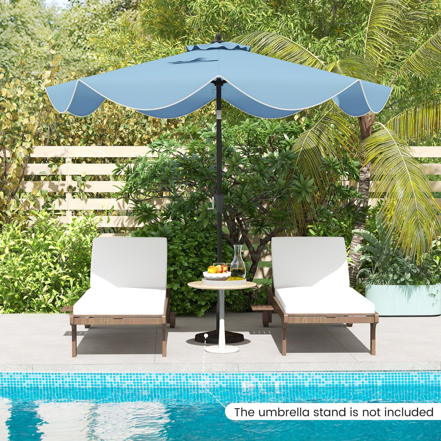 9 FT Patio Umbrella with Crank Handle and Push Button Tilt-Navy Kids Crystal