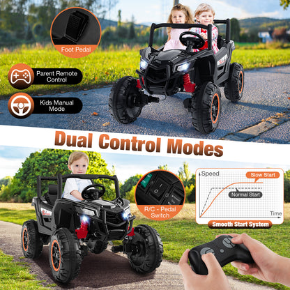 2-Seater Kids Ride on UTV with 2.4G Remote Control for over 3 Years Old Children-Black