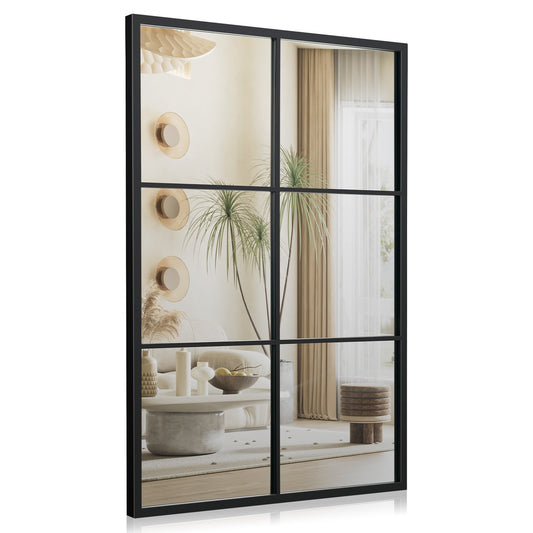 3-Layered Decorative Wall Mirror with Metal Frame for Dining Living Room-Black Kids Crystal