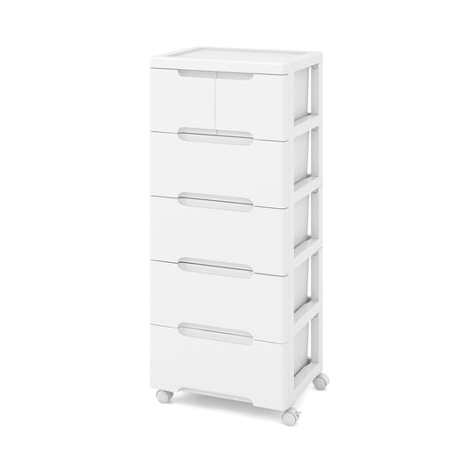 Rolling Storage Cabinet with Universal Wheels and 5/6/7 Drawers-6-Drawer Kids Crystal