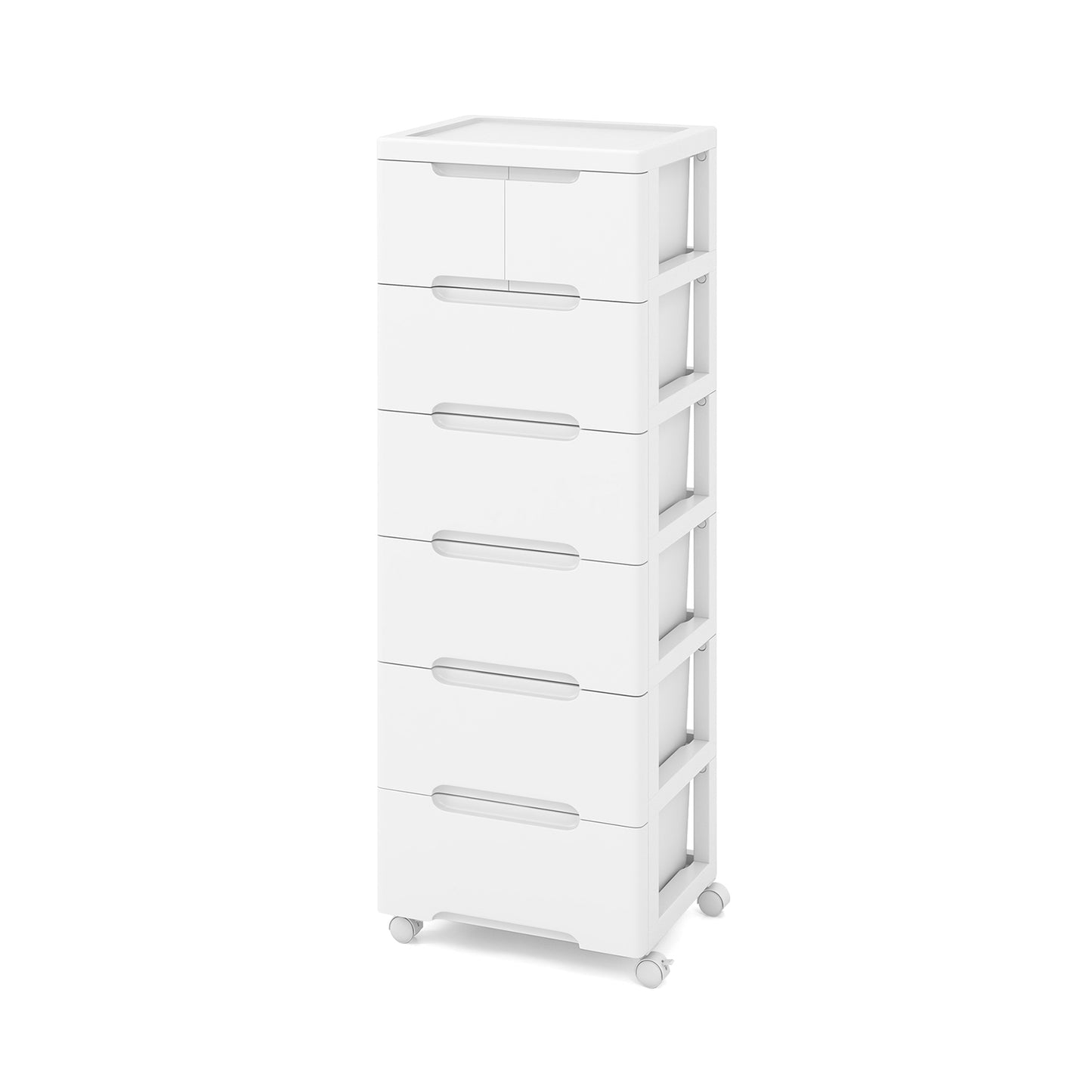 Rolling Storage Cabinet with Universal Wheels and 5/6/7 Drawers-7-Drawer Kids Crystal