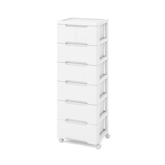 Rolling Storage Cabinet with Universal Wheels and 5/6/7 Drawers-7-Drawer Kids Crystal