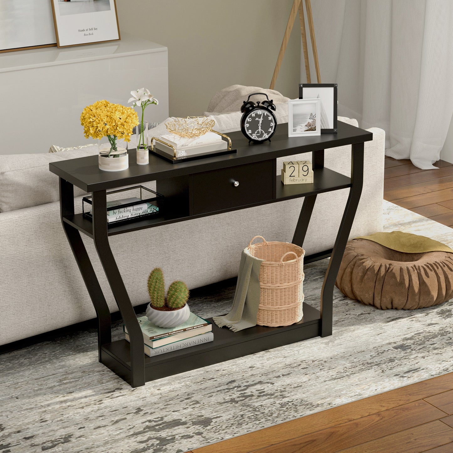 Modern Sofa Accent Table with Drawer Kids Crystal