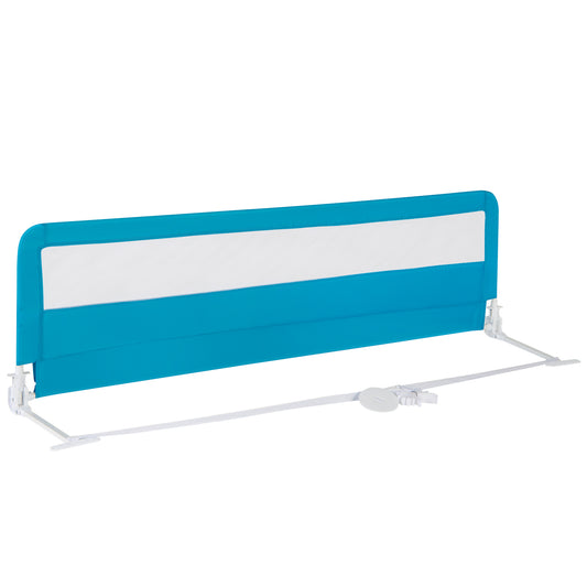 71 Inch Extra Long Swing Down Bed Guardrail with Safety Straps-Blue Kids Crystal