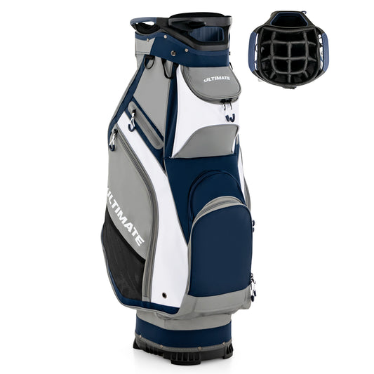 10.5 Inch Golf Stand Bag with 14 Way Dividers and 7 Zippered Pockets-Navy Kids Crystal