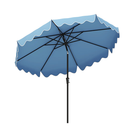 9 Feet Patio Umbrella with Crank Handle and Push Button Tilt-Navy Kids Crystal