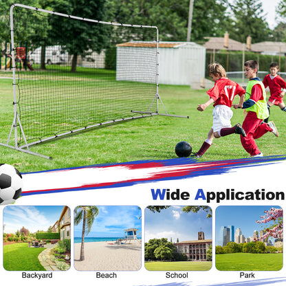 12 x 6 Feet Soccer Rebounder Net with All Weather Net-White