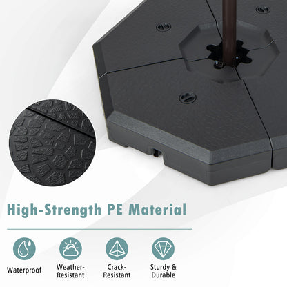 4 Pieces Patio Cantilever Offset Umbrella Weights Base Plate Set