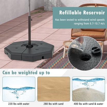 4 Pieces Patio Cantilever Offset Umbrella Weights Base Plate Set