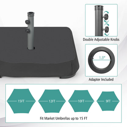 Fillable Umbrella Base with 2 Sandbags and Dust-proof Cover