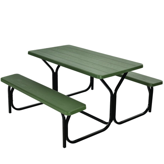 Picnic Table Bench Set for Outdoor Camping -Green Kids Crystal