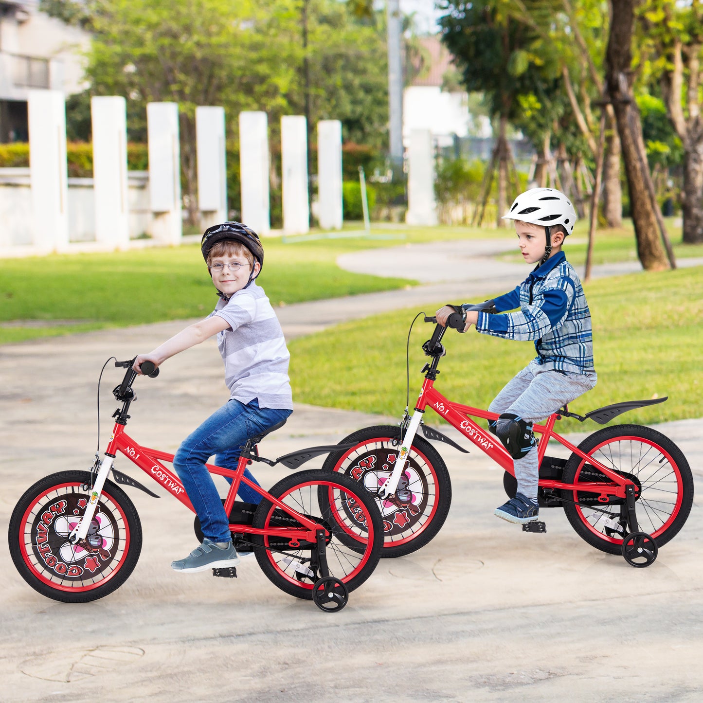 18 Inch Kids Bike Adjustable with Storage Basket and Double Brake for 4-8 Years Old-18 inches Kids Crystal