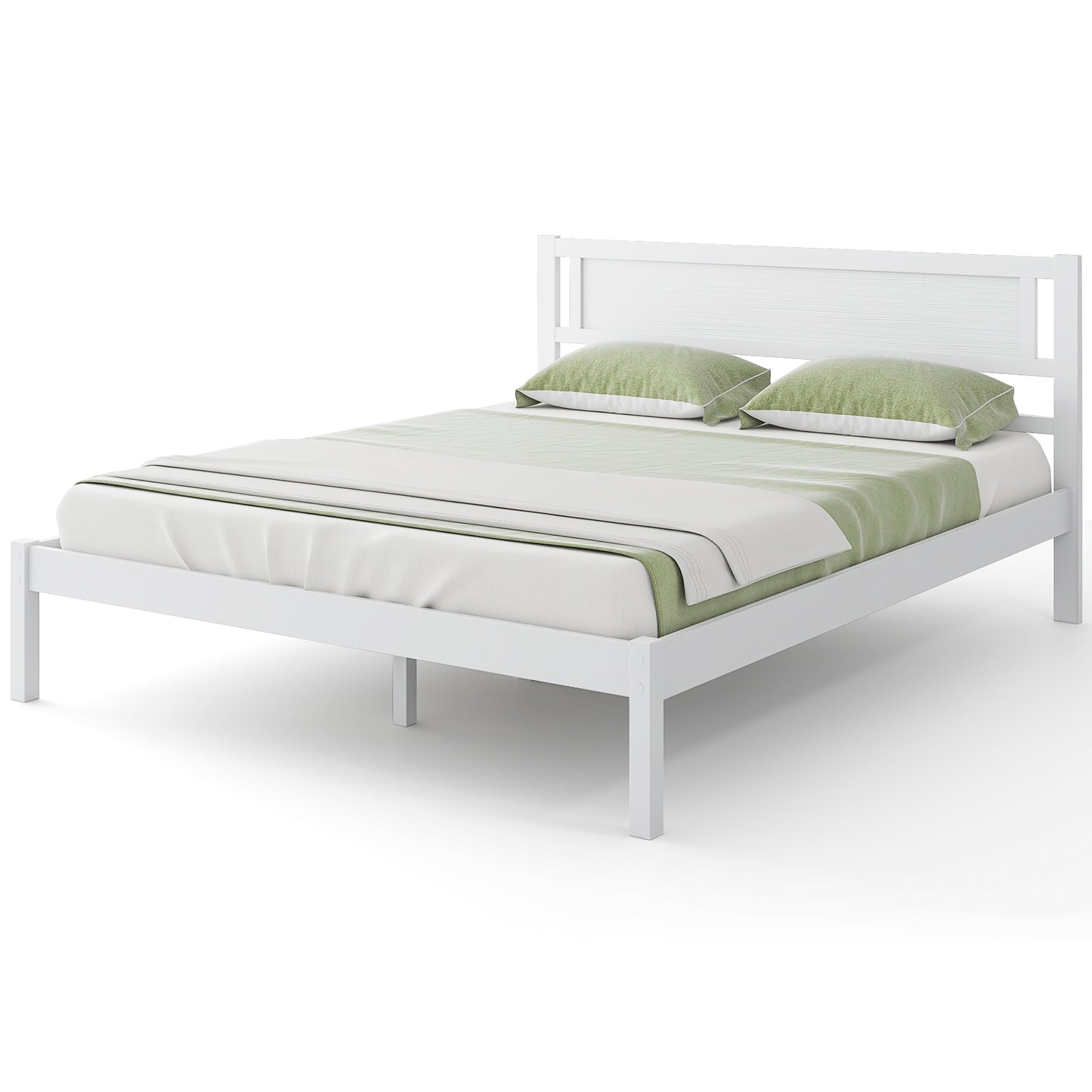 Twin/Full/Queen Size Wood Bed Frame with Headboard and Wooden Slats Support-Queen Kids Crystal