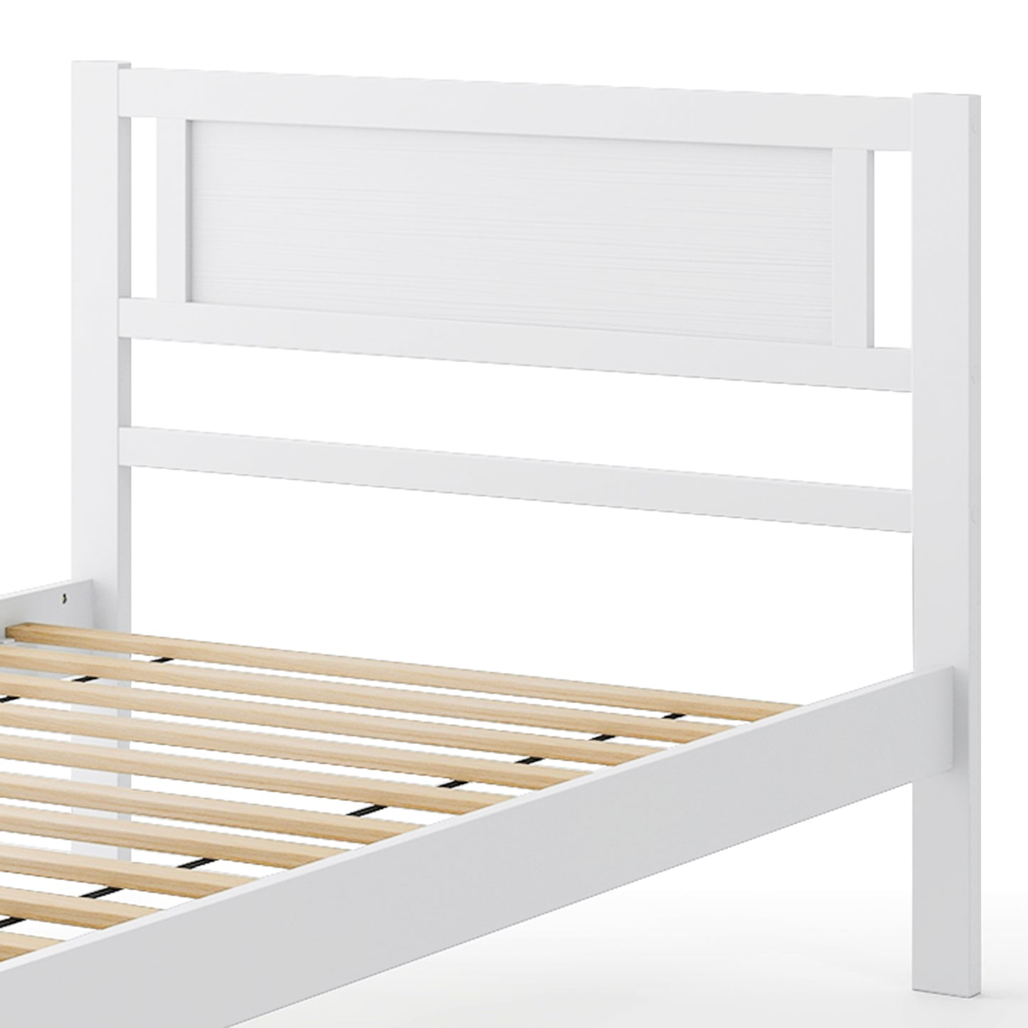 Twin/Full/Queen Size Wood Bed Frame with Headboard and Wooden Slats Support-Twin Kids Crystal