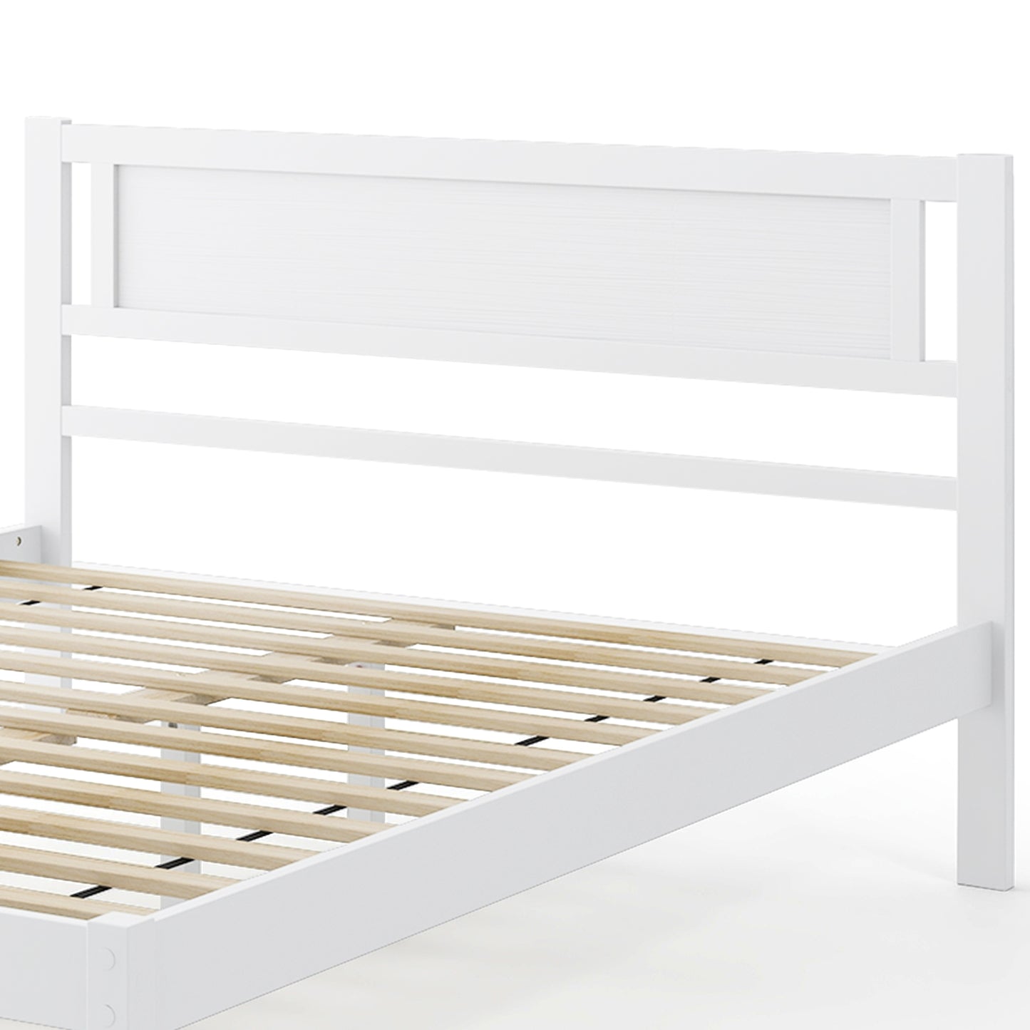Twin/Full/Queen Size Wood Bed Frame with Headboard and Wooden Slats Support-Full Kids Crystal
