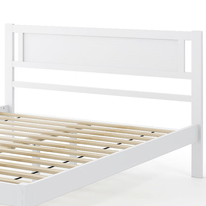 Twin/Full/Queen Size Wood Bed Frame with Headboard and Wooden Slats Support-Full