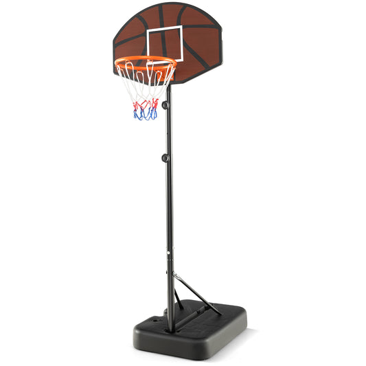 Basketball Hoop 5.6-6.5 FT Height Adjustable for Kids with Shatterproof Backboard Kids Crystal