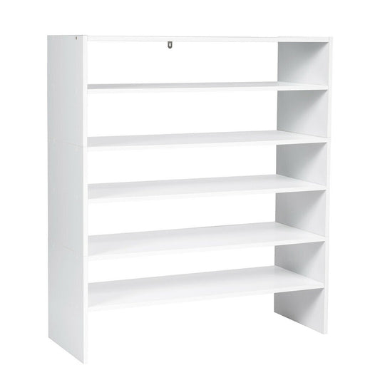 3 Pieces 31-Inch Stackable Multi-Shape Shoe Rack-White Kids Crystal