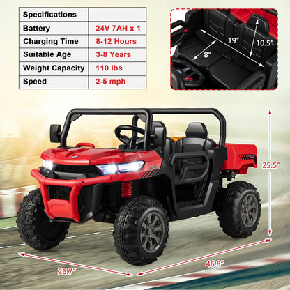 24V Ride on Dump Truck with Remote Control-Red