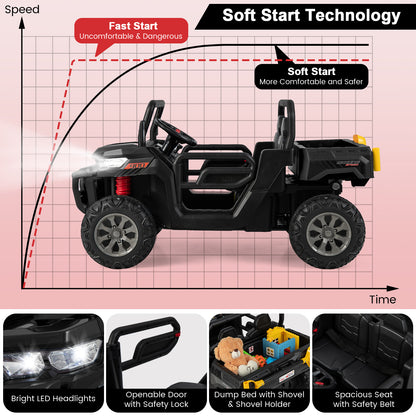 24V Ride on Dump Truck with Remote Control-Black