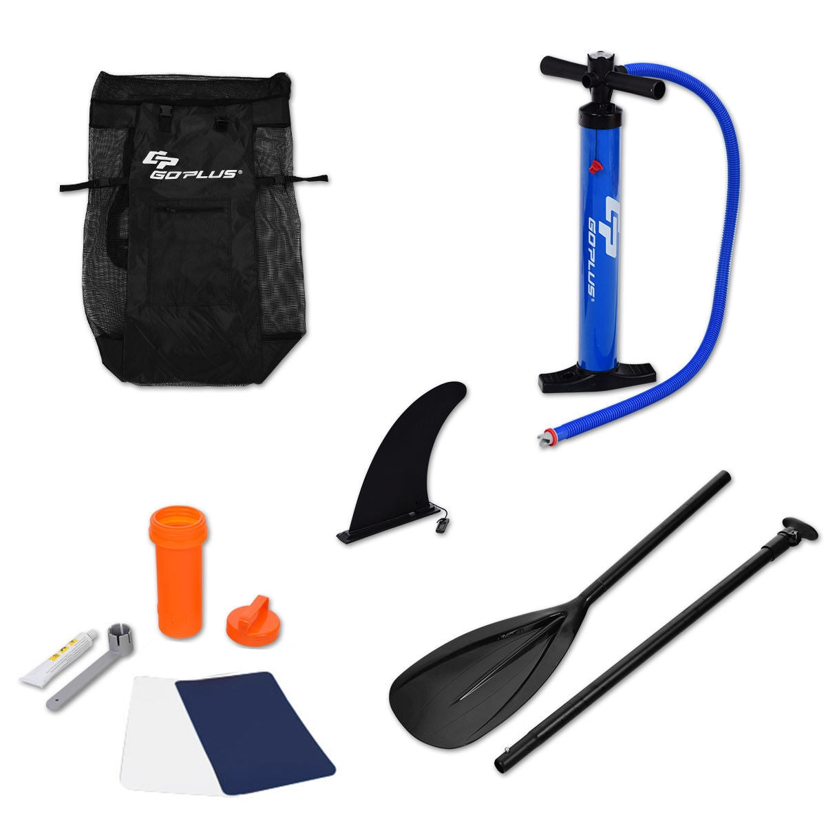 11 Feet Adjustable Inflatable Stand up Paddle SUP Surfboard with Bag Kids Crystal