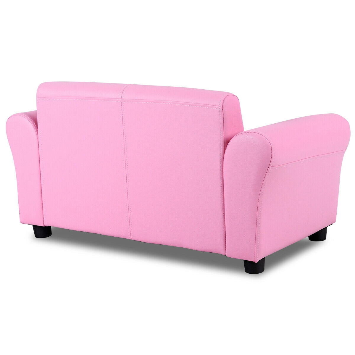 Soft Kids Double Sofa with Ottoman-Pink