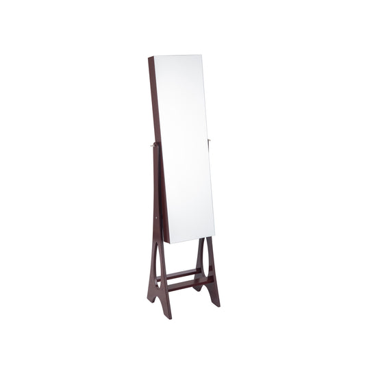 Standing Mirror Jewelry Cabinet-Brown Kids Crystal