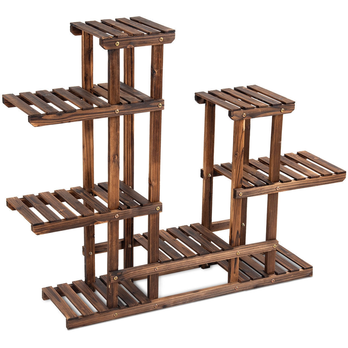 6 Tier Wooden Shelf Storage Plant Rack Stand Kids Crystal