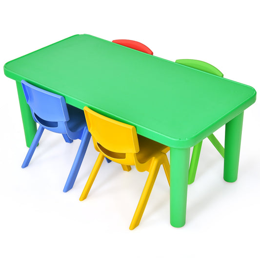 Kids Colorful Plastic Table and 4 Chairs Set Kids Crystal