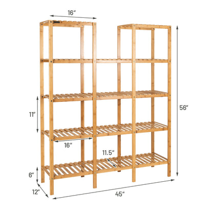 5 Tier 12 Potted Multifunctional Bamboo Shelf Flower Plant Display Stand