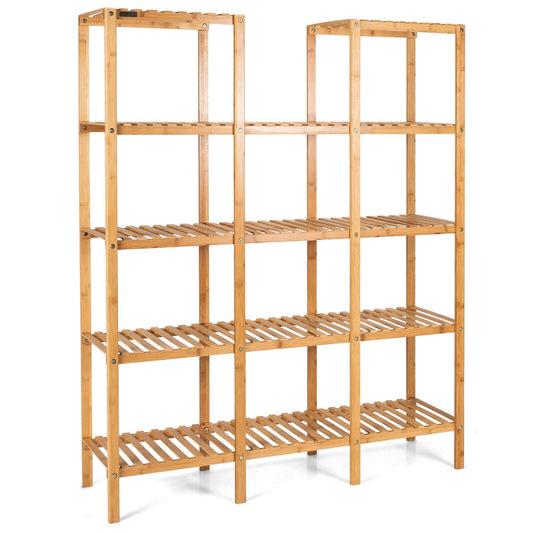 5 Tier 12 Potted Multifunctional Bamboo Shelf Flower Plant Display Stand Kids Crystal