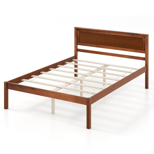 Twin/Full/Queen Size Bed Frame with Wooden Headboard and Slat Support-Full Size Kids Crystal