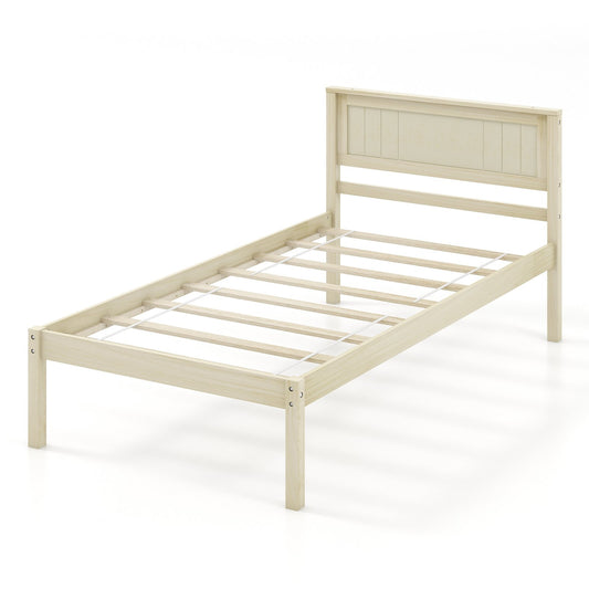 Twin/Full/Queen Size Wooden Bed Frame with Headboard and Slat Support-Twin Size Kids Crystal
