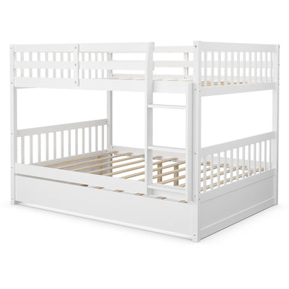 Full over Full Bunk Bed Platform Wood Bunk Bed