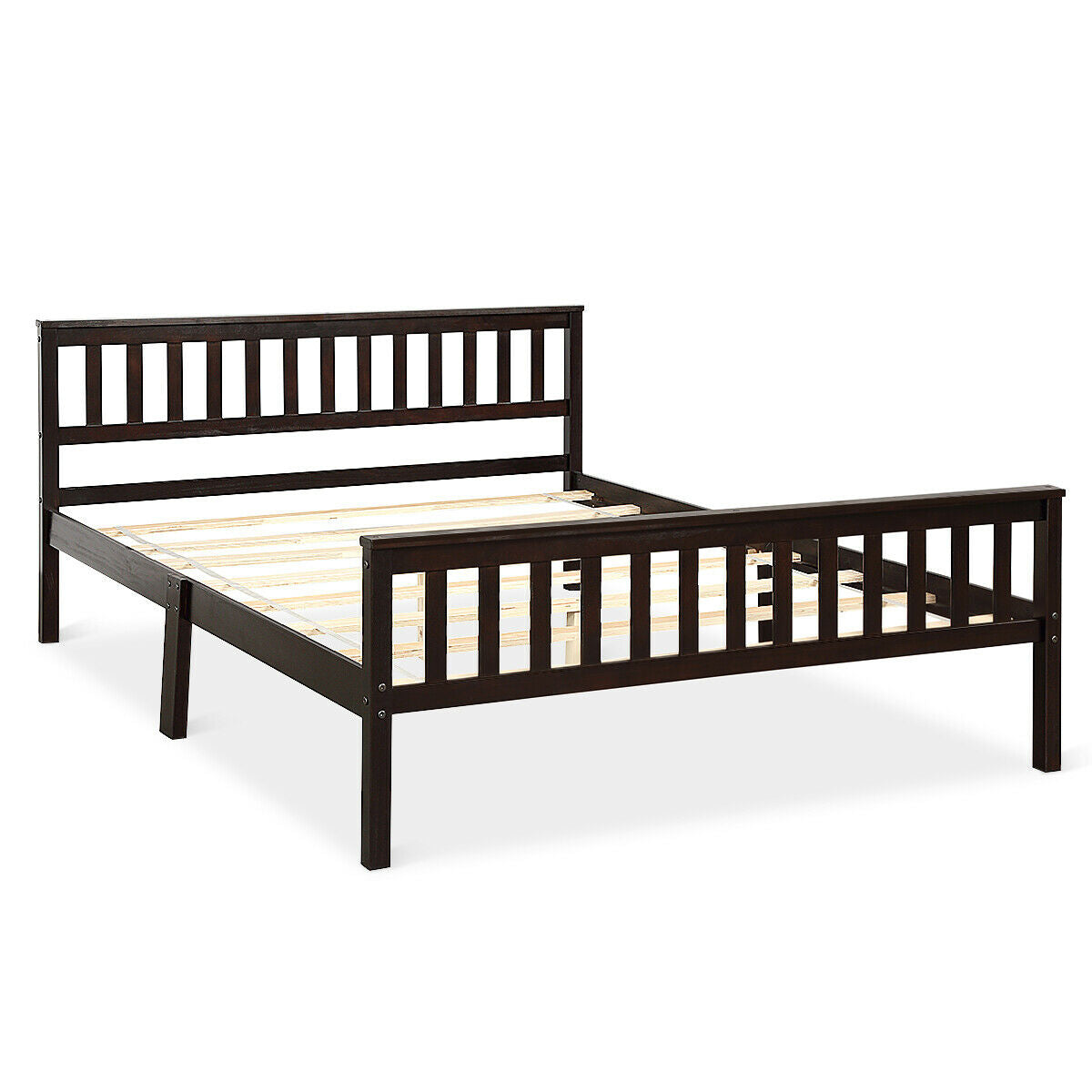 Wood Bed Frame Support Platform with Headboard and Footboard Kids Crystal