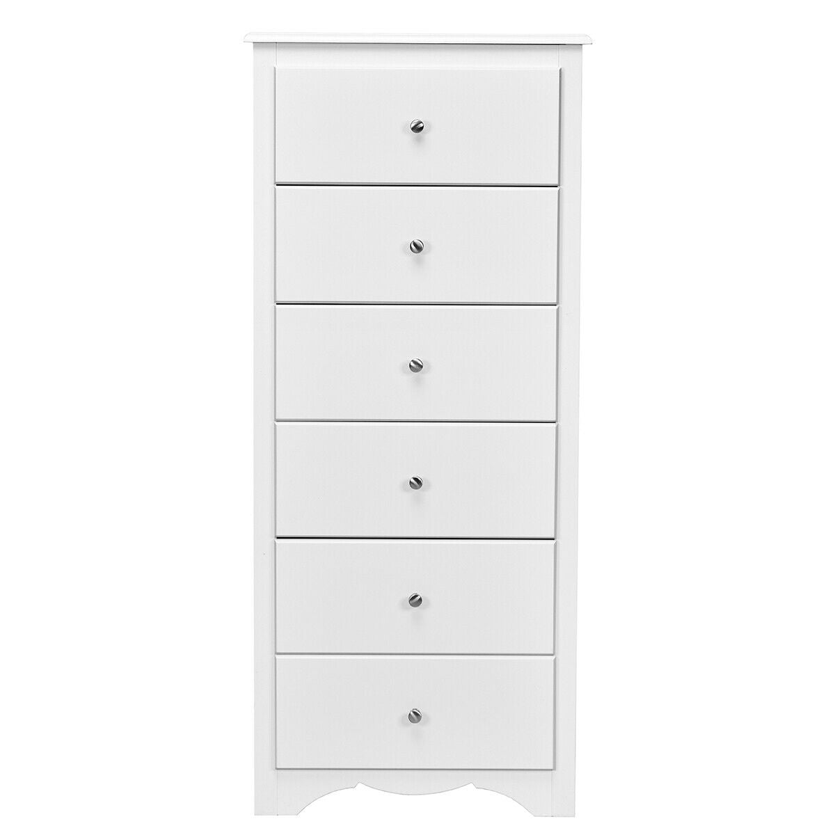 6 Drawers Chest Dresser Clothes Storage Bedroom Furniture Cabinet-White Kids Crystal
