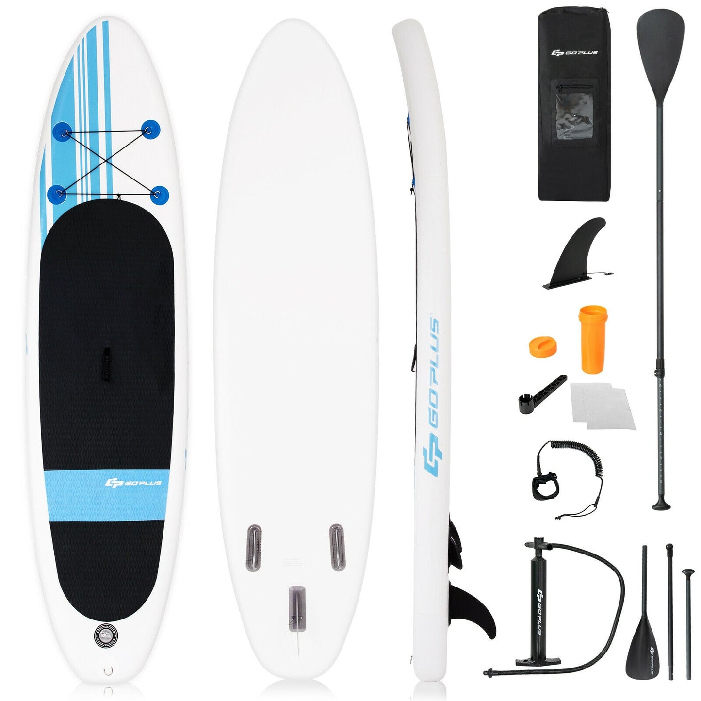 10 Feet Inflatable Stand Up Paddle Board with Carry Bag Kids Crystal
