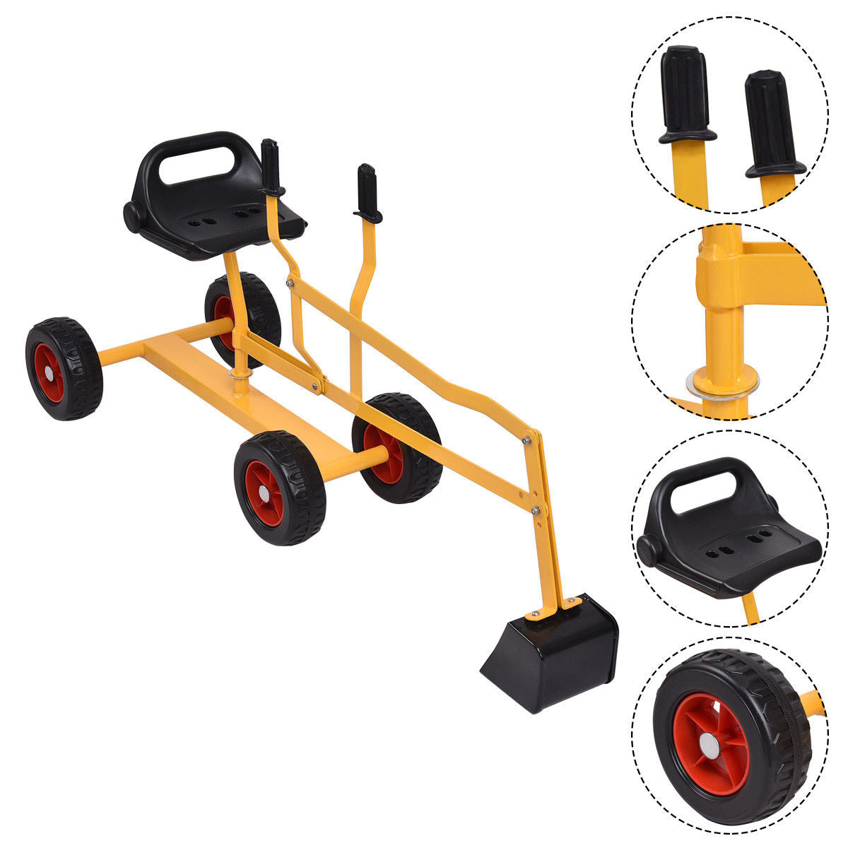 Heavy Duty Kid Ride-on 4-Wheel Excavator Sand Digger Kids Crystal